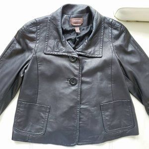 Danier short genuine black leather jacket